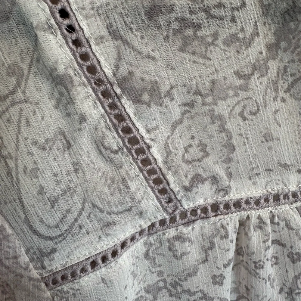 Maurices White Paisley Sheer Blouse - Picture 4 of 5